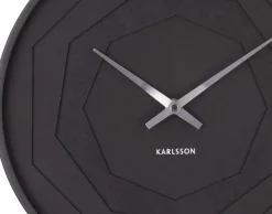 Horloge ronde en bois Origami 30 cm (Noir)