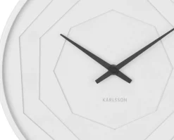 Horloge ronde en bois Origami 30 cm (Blanc)