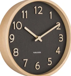 Horloge ronde en bois Pure22 cm (Noir)