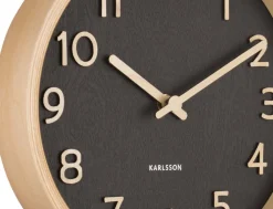 Horloge ronde en bois Pure22 cm (Noir)