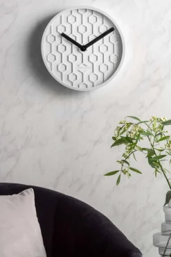 Horloge ronde en béton Honey31 cm (Blanc)