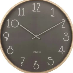 Horloge ronde en MDF Sencillo 40 cm (Gris foncé)