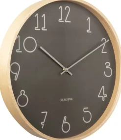 Horloge ronde en MDF Sencillo 40 cm (Gris foncé)