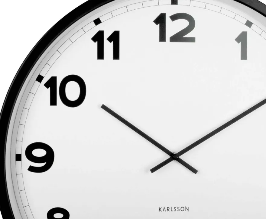Horloge ronde en métal New classic 60 cm (Noir et blanc)
