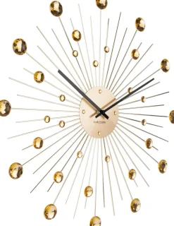 Horloge ronde en métal Sunburst 50 cm (Doré)