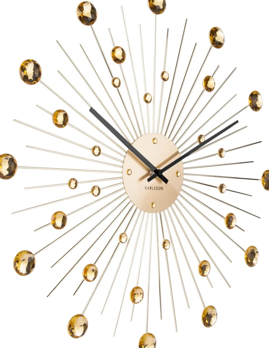 Horloge ronde en métal Sunburst 50 cm (Doré)