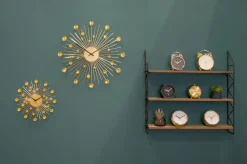 Horloge ronde en métal Sunburst 50 cm (Doré)