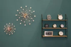 Horloge ronde en métal Sunburst 50 cm (Chrome)