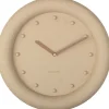Horloge ronde en résine Petra30 cm (Marron sable)
