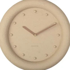 Horloge ronde en résine Petra30 cm (Marron sable)