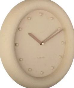 Horloge ronde en résine Petra30 cm (Marron sable)