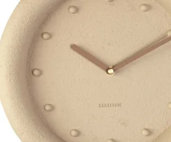 Horloge ronde en résine Petra30 cm (Marron sable)