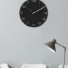 Horloge ronde vintage en verre 35 cm (Noir)