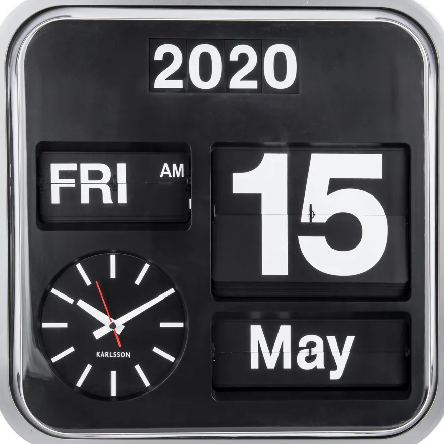 Horloge vintage Big Flip 43 cm (Argent)