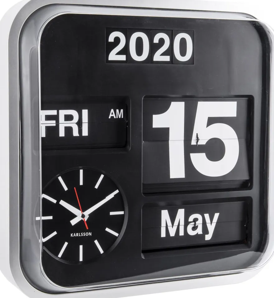 Horloge vintage Big Flip 43 cm (Argent)