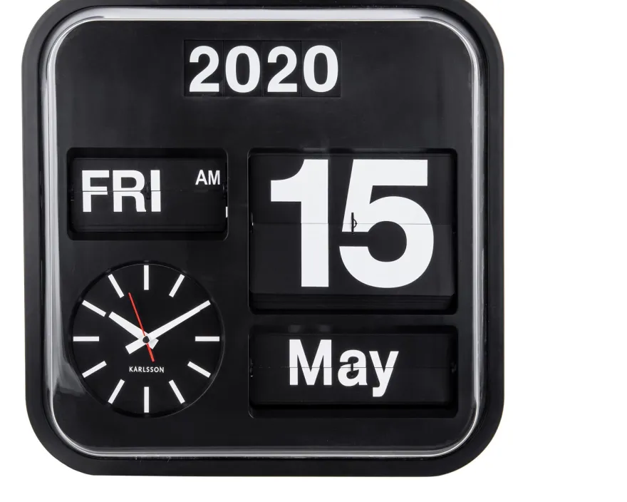 Horloge vintage Big Flip 43 cm (Noir)