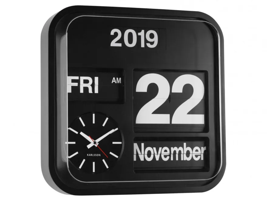 Horloge vintage Big Flip 43 cm (Noir)