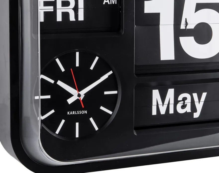 Horloge vintage Big Flip 43 cm (Noir)
