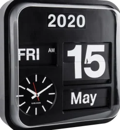 Horloge vintage Big Flip 43 cm (Noir)