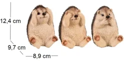 Hérissons expressifs en résine (Lot de 3)