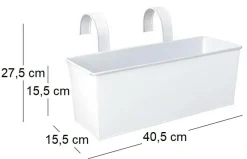 Jardinière balcon en zinc à suspendre (Blanc)