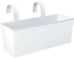 Jardinière balcon en zinc à suspendre (Blanc)