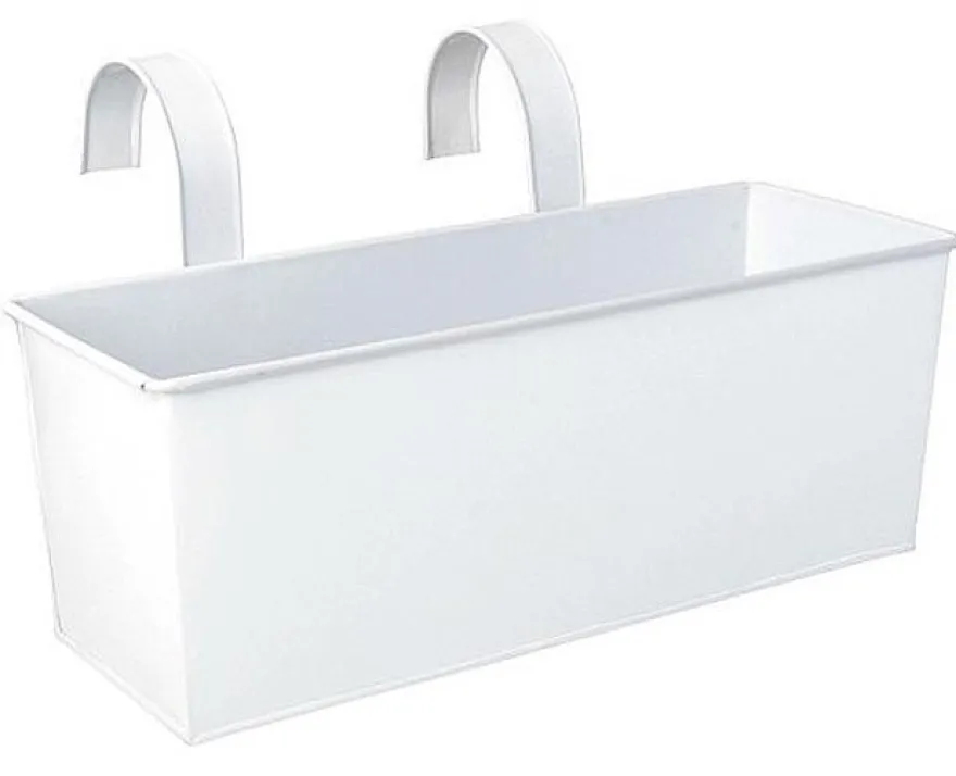 Jardinière balcon en zinc à suspendre (Blanc)