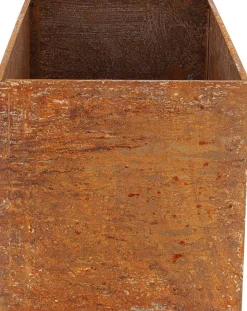 Jardinière en acier corten rouille (78 x 38 x 38 cm)