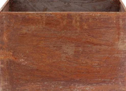 Jardinière en acier corten rouille (58 x 38 x 38 cm)