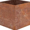Jardinière en acier corten rouille (38 x 38 x 38 cm)