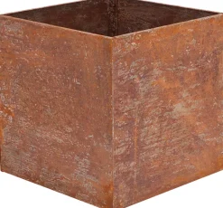 Jardinière en acier corten rouille (38 x 38 x 38 cm)