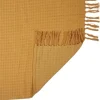 Jeté de canapé gaufré en coton 130 x 160 cm (Ocre)