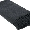 Jeté de canapé gaufré en coton 130 x 160 cm (Gris anthracite)