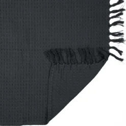 Jeté de canapé gaufré en coton 130 x 160 cm (Gris anthracite)