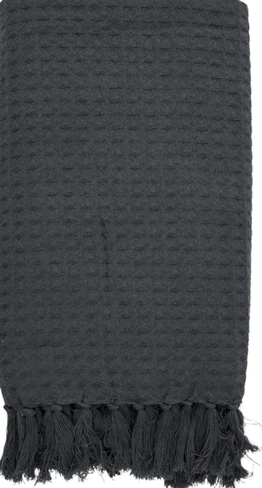 Jeté de canapé gaufré en coton 130 x 160 cm (Gris anthracite)