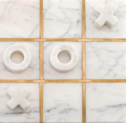 Jeu de morpion en marbre (Blanc)