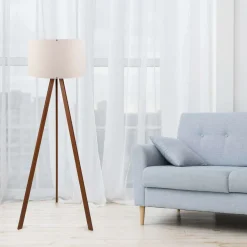 Lampadaire en MDF et PVC Floor (Ecru et marron)