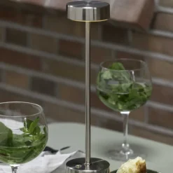 Lampe de table en métal Ganard led (Argent)
