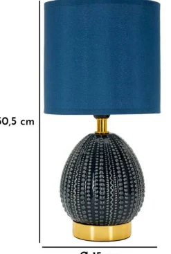 Lampe à poser en céramique et métal Flavi 15 x 30.5 cm (Bleu)