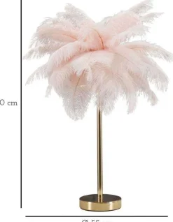 Lampe à poser en métal et plastique Palm 40 x 55 cm (Rose)