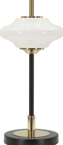 Lampe à poser en métal et verre 22 x 46 cm Vintage