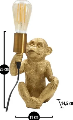 Lampe à poser en métal Monkey 17 x 14.5 x 25 cm