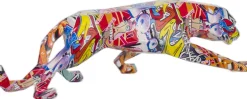 Léopard en résine Graffiti 47 x 9 x 14 cm