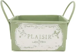 Mini corbeille en métal laqué olive Plaisir