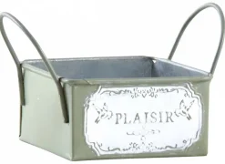 Mini corbeille en métal laqué olive Plaisir