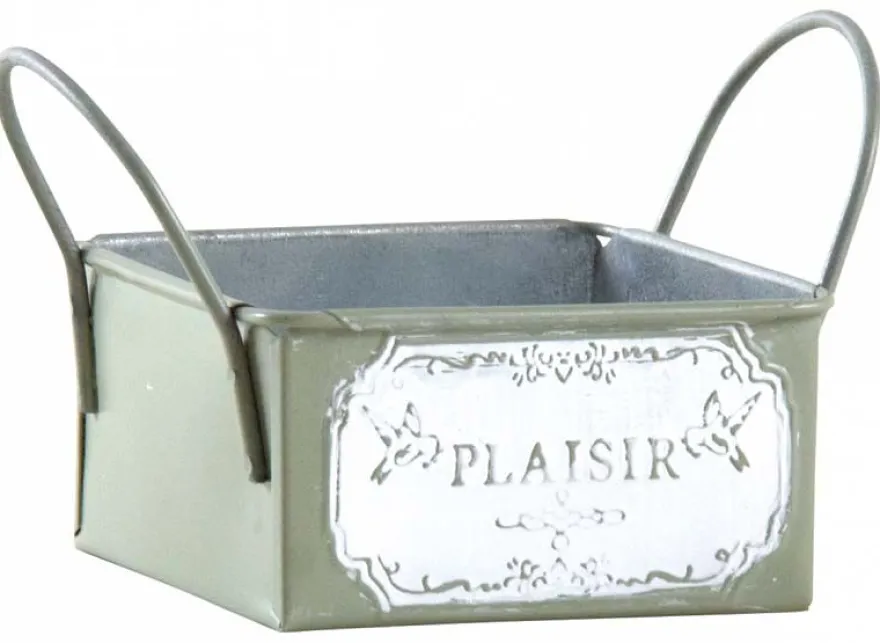 Mini corbeille en métal laqué olive Plaisir