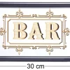 Miroir inscription Bar feuille d'or