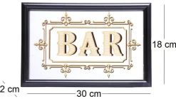 Miroir inscription Bar feuille d'or