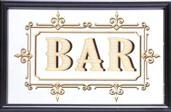 Miroir inscription Bar feuille d'or