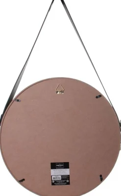 Miroir rond avec anse en PU Barber (40 cm)